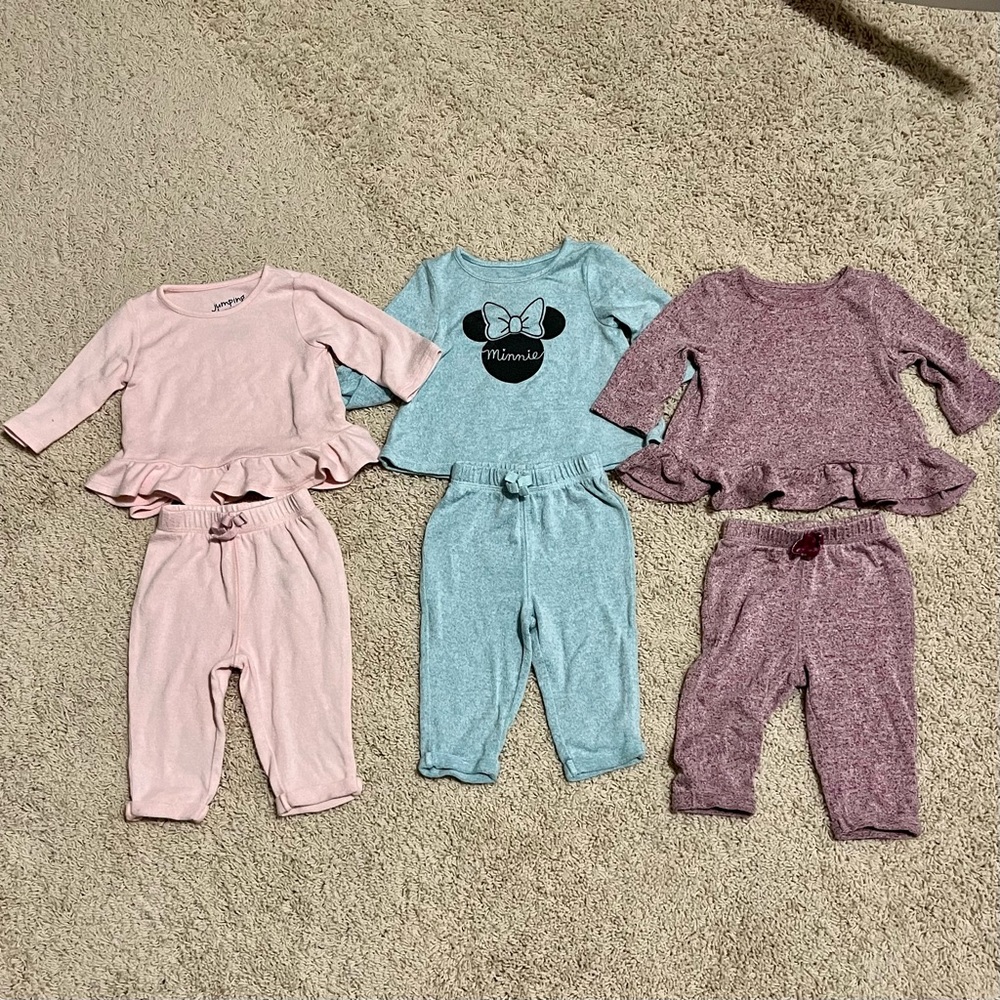 Baby Girls Soft Cozy Outfit Lot | Jumping Beans | 3 Months | 6-Pieces